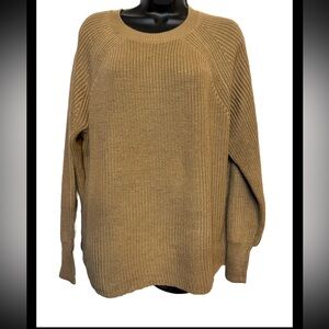 Jessica Simpson Women's Crewneck Long Sleeve Sweater Pullover Size XL Color Tan